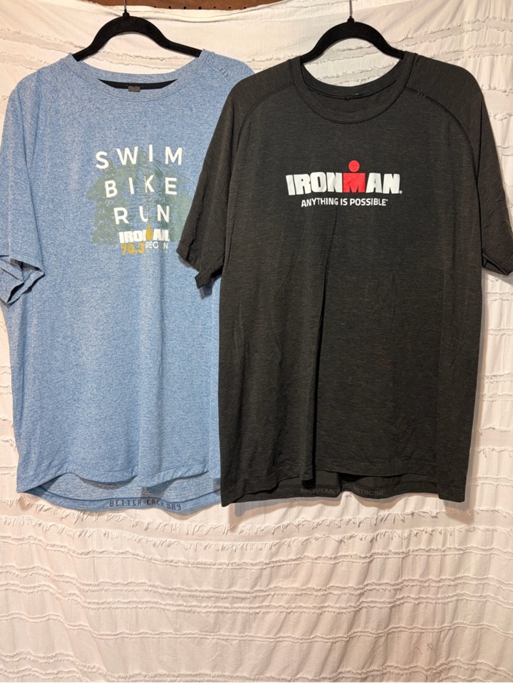 Set of 2 Lululemon IronMan activewear shirts big & tall.